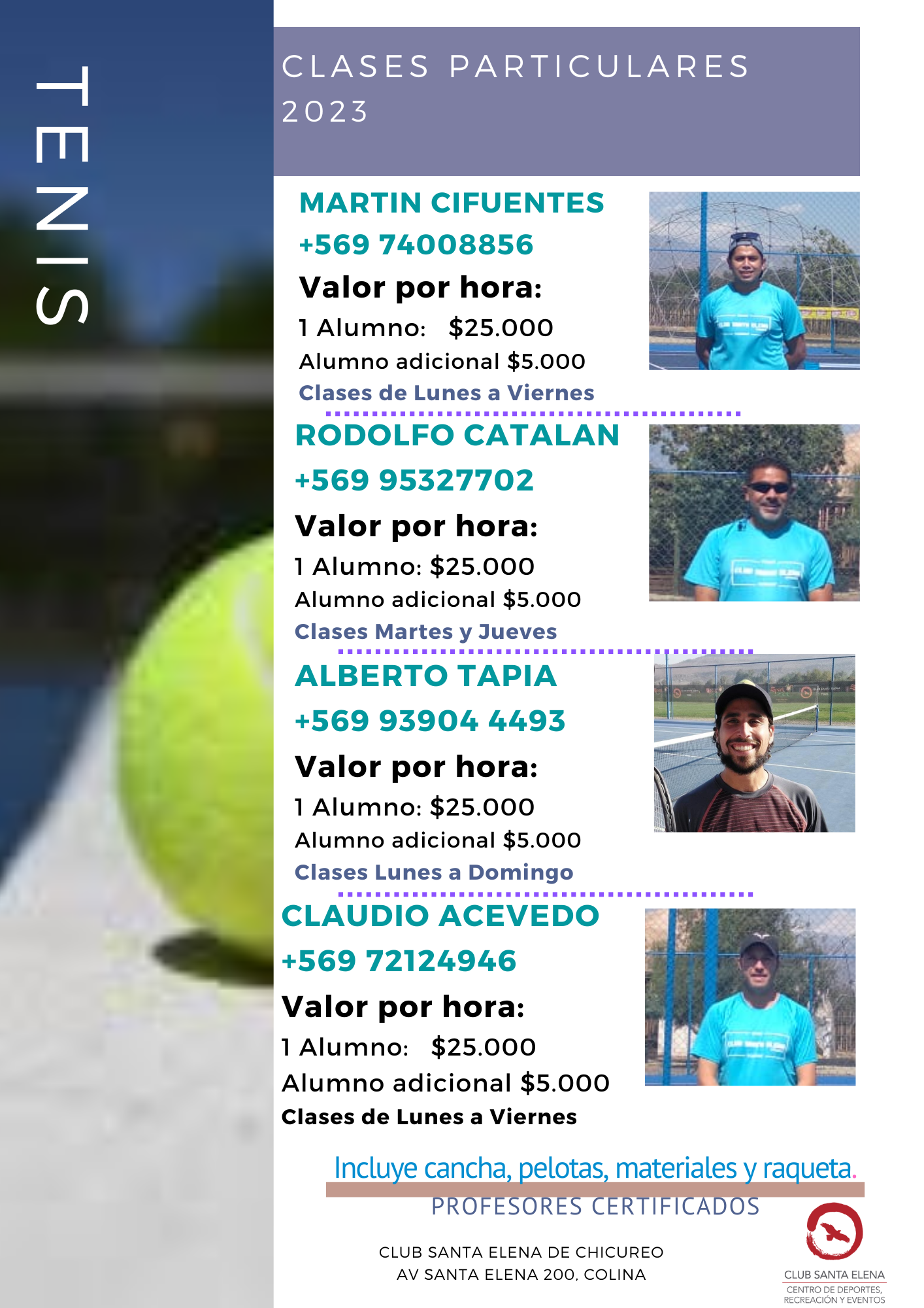 Clases de tenis particulares